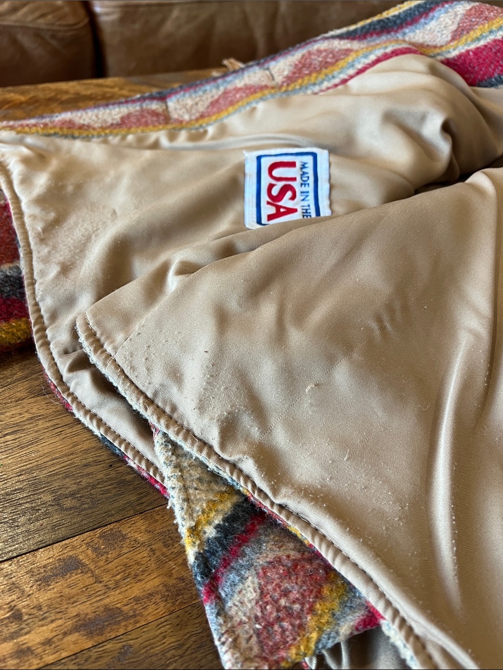 PIONEER WEAR Brown & Red Striped Fringe Western Vintage Jacket - Picture 10 of 12